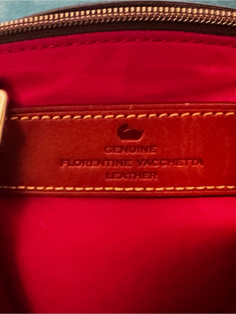 Dooney & Bourke Red tote bag trimmed in leather - Picture 5 of 7